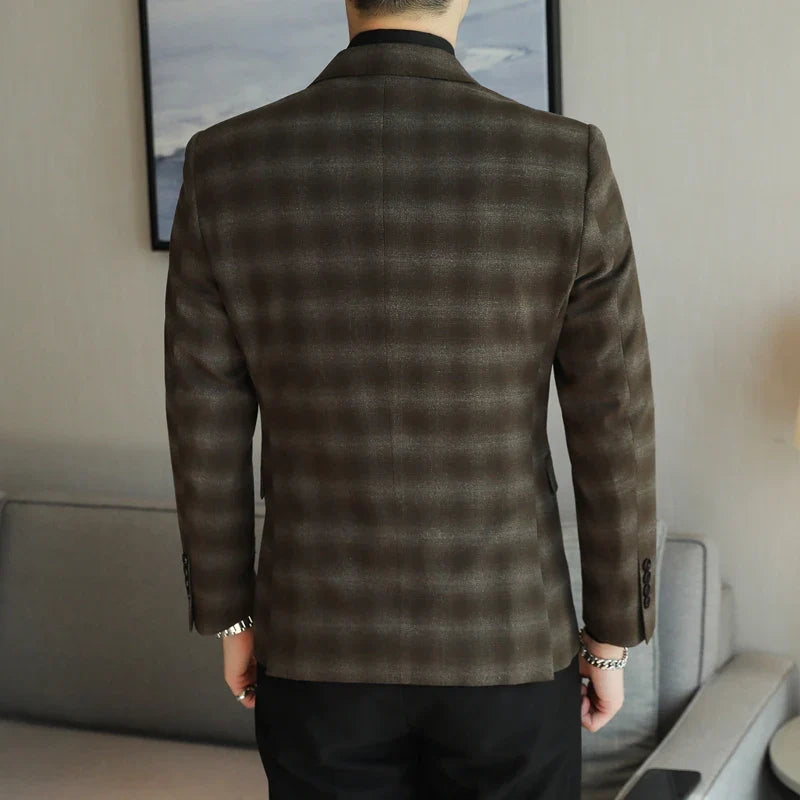 Men's Slim Fit Army Green Casual Blazer – Single Breasted Smart Casual Suit Jacket