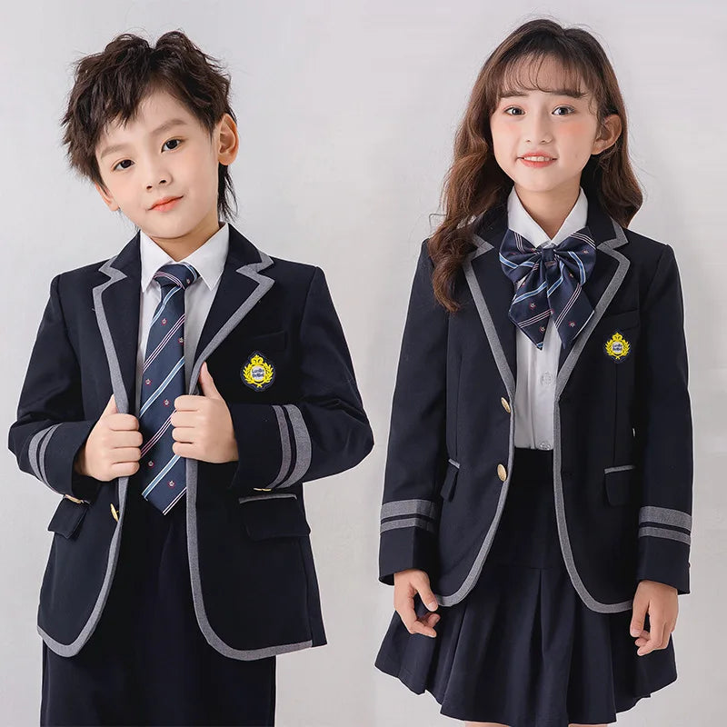 3-15T Children's School Uniform Boys Girls Graduation Event Performance Ceremony Kindergarten Costume Twins Birthday Party Dress
