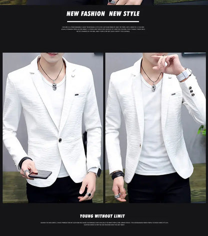 Blazer: Outdoor Fashion, Business-style, Gentleman's Wedding Host, Campus Casual, Relaxed, Korean-style, Youthful Men's Blazer