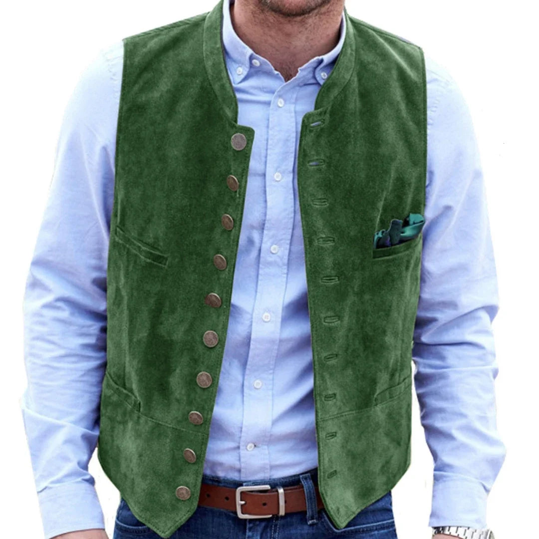 Men's Formal Vest Single-Breasted Sleeveless Waistcoat for Business & Daily Wear – Multiple Colors