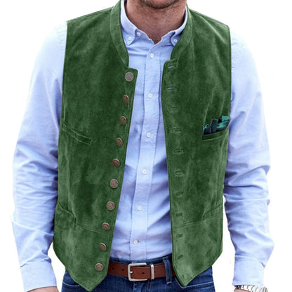 Men's Formal Vest Single-Breasted Sleeveless Waistcoat for Business & Daily Wear – Multiple Colors
