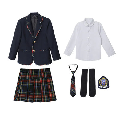 Boys Girls England Style School Uniforms Costume Children's Day Twins Suit Kids Photograph Dress Child Graduation Ceremony Set