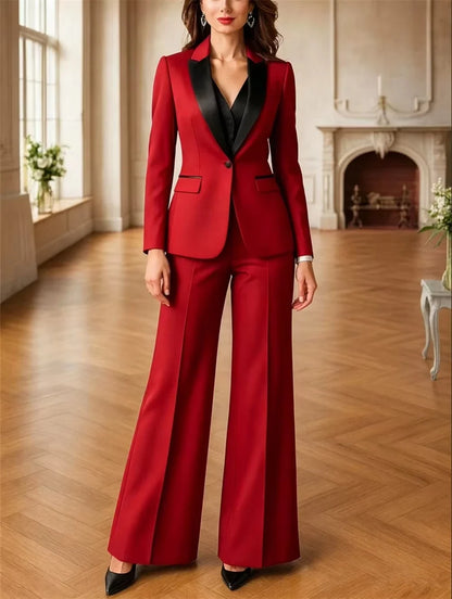 Burgundy Women's Suits 3 Piece Suit Official Outfits Formal Event Wear Women's Business Set Jacket+Vest+Pant