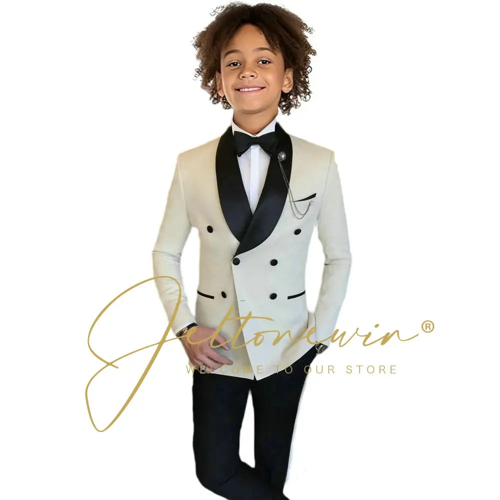 Boys Formal Suits Double Breasted Wedding Outfits Host Performance Costume for Children 2-16 Years Old Kids Birthday Blazer Set