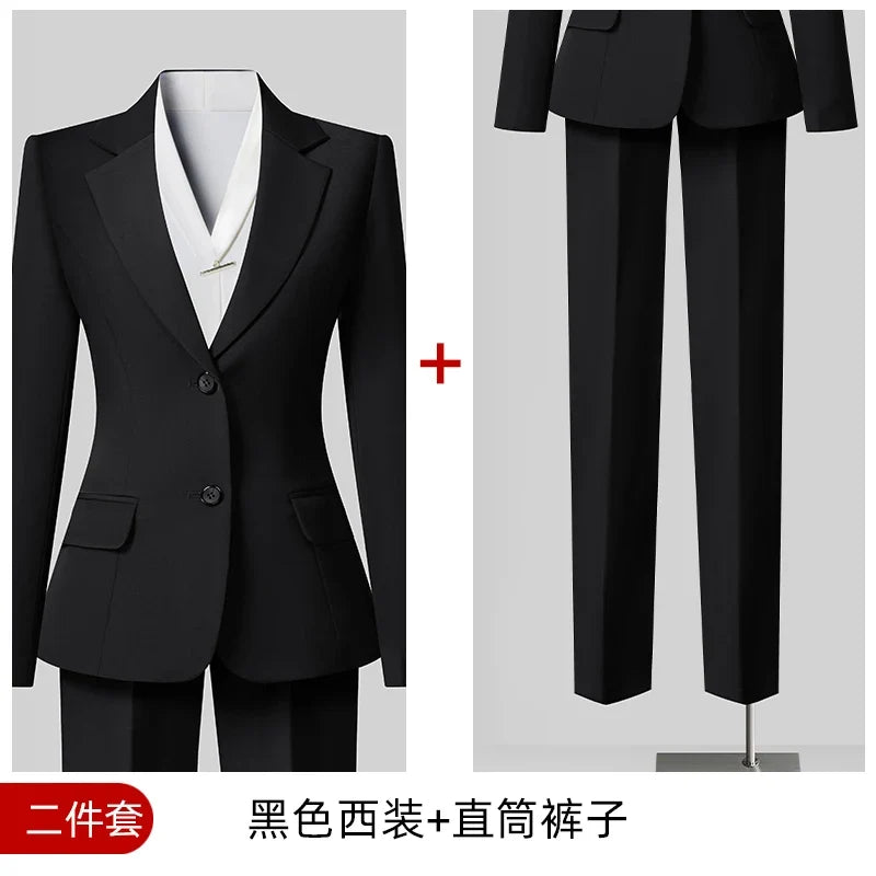 Summer 2026 Fashionable Professional Women's High-Quality Two-Piece Set Pants + blazer Elegant Attractive Business Wear
