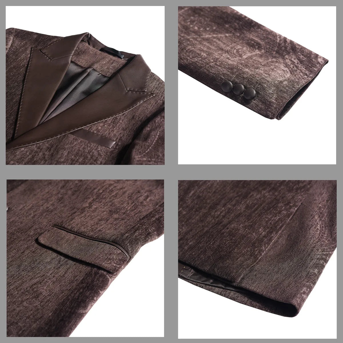High-quality men's fashionable suit jackets, autumn and winter casual patchwork suits, new high-end patchwork suits