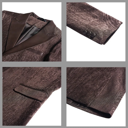 High-quality men's fashionable suit jackets, autumn and winter casual patchwork suits, new high-end patchwork suits