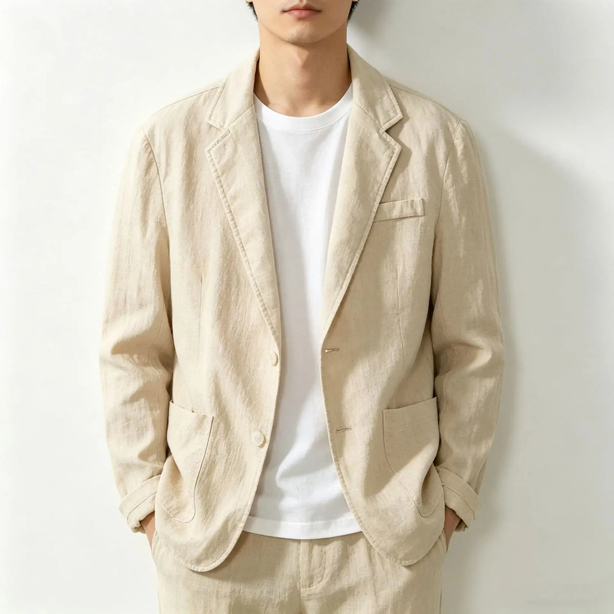 Pure Cotton Blazer Outdoor Men's Traveling Breathable, Non-stretch, Moisture-wicking, Sweat-absorbing, Fitted and Casual Blazer