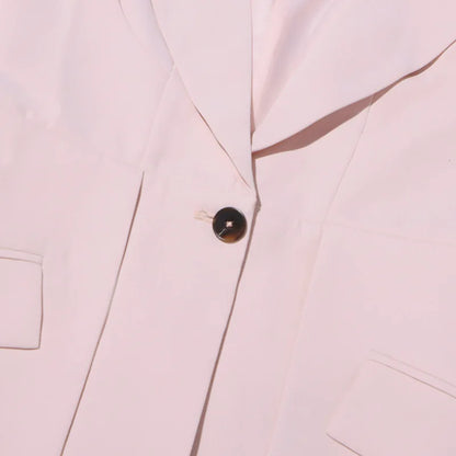 Spring Autumn New Women Blazer Back Hollow Out Waist Cinching Slim Fit Solid Color French Elegant Fashion Tide Coat HK17101