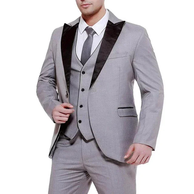 Elegant Champagne Wedding Men Suit Groom Tuxedo Slim Fit Prom Blazer Hombre Casual High Quality Custom 3 Piece Set Costume Homme