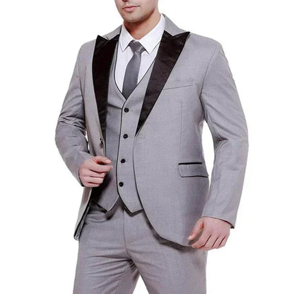 Elegant Champagne Wedding Men Suit Groom Tuxedo Slim Fit Prom Blazer Hombre Casual High Quality Custom 3 Piece Set Costume Homme