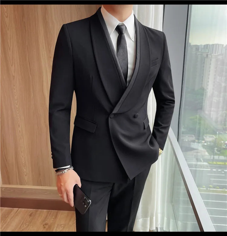 New men's suits, tall and straight, fashionable, cool and versatile. Autumn dress, casual and fitted, cool and stylish