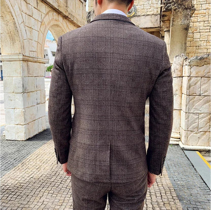 Men's 3-Piece Linen Suit – Smart Casual Big & Tall Formal Set