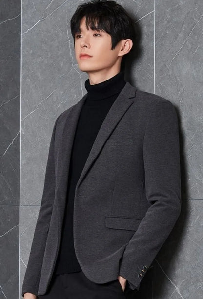 Men's Premium Wool Blend Blazer Coat Autumn Winter Thickened Korean Style Casual Business Smart Casual Elegant Outerwear