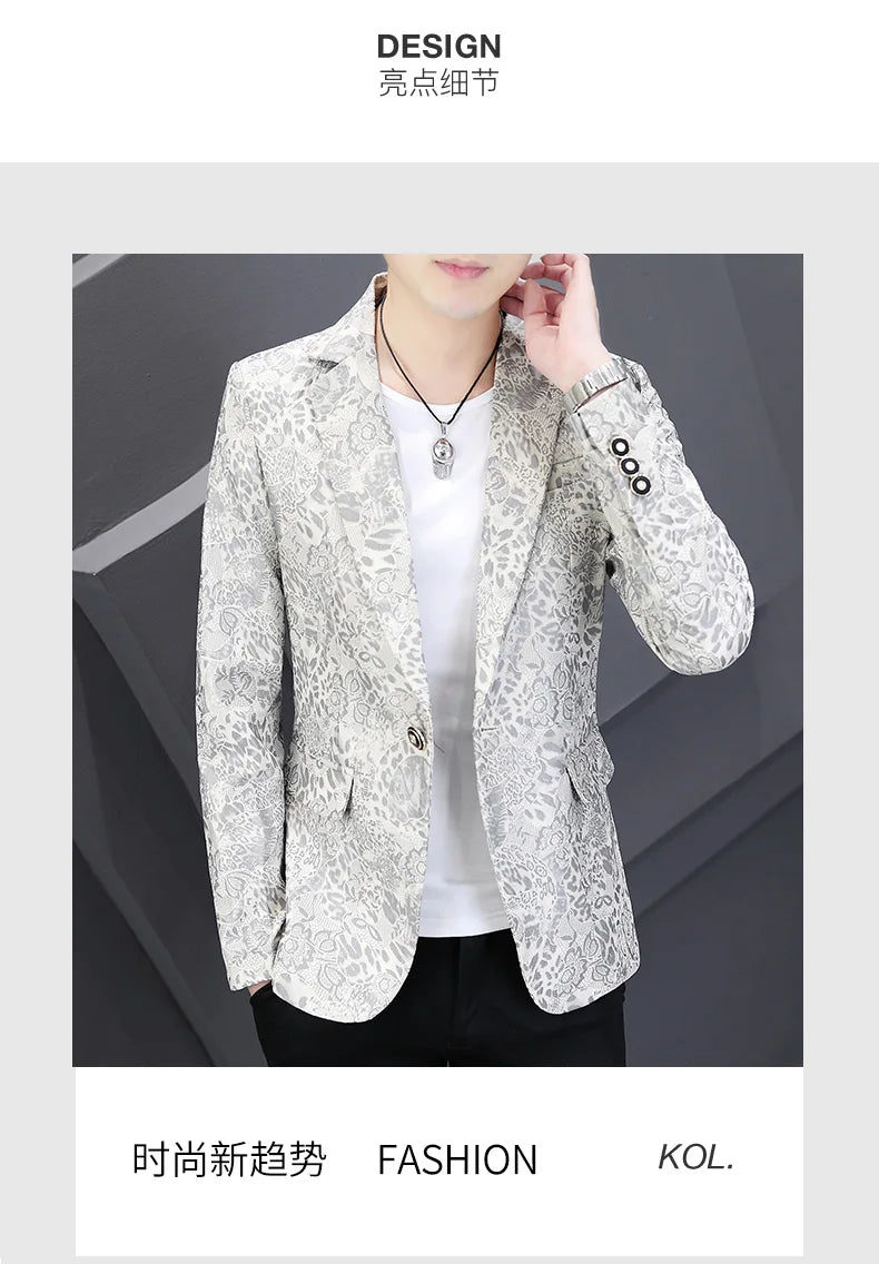 Brand Hot Stamping Casual Business Suit Jacket Men Retro Slim Fit Casual Suit Jackets Social Banquet Office Uniform Blazers 2026