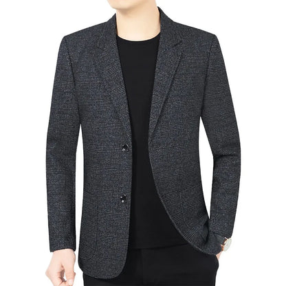 Blazer Men's Fashionable High-end Business-oriented Outdoor Gentleman's Trendy Checked Casual Wear for Hosting Weddings Blazer