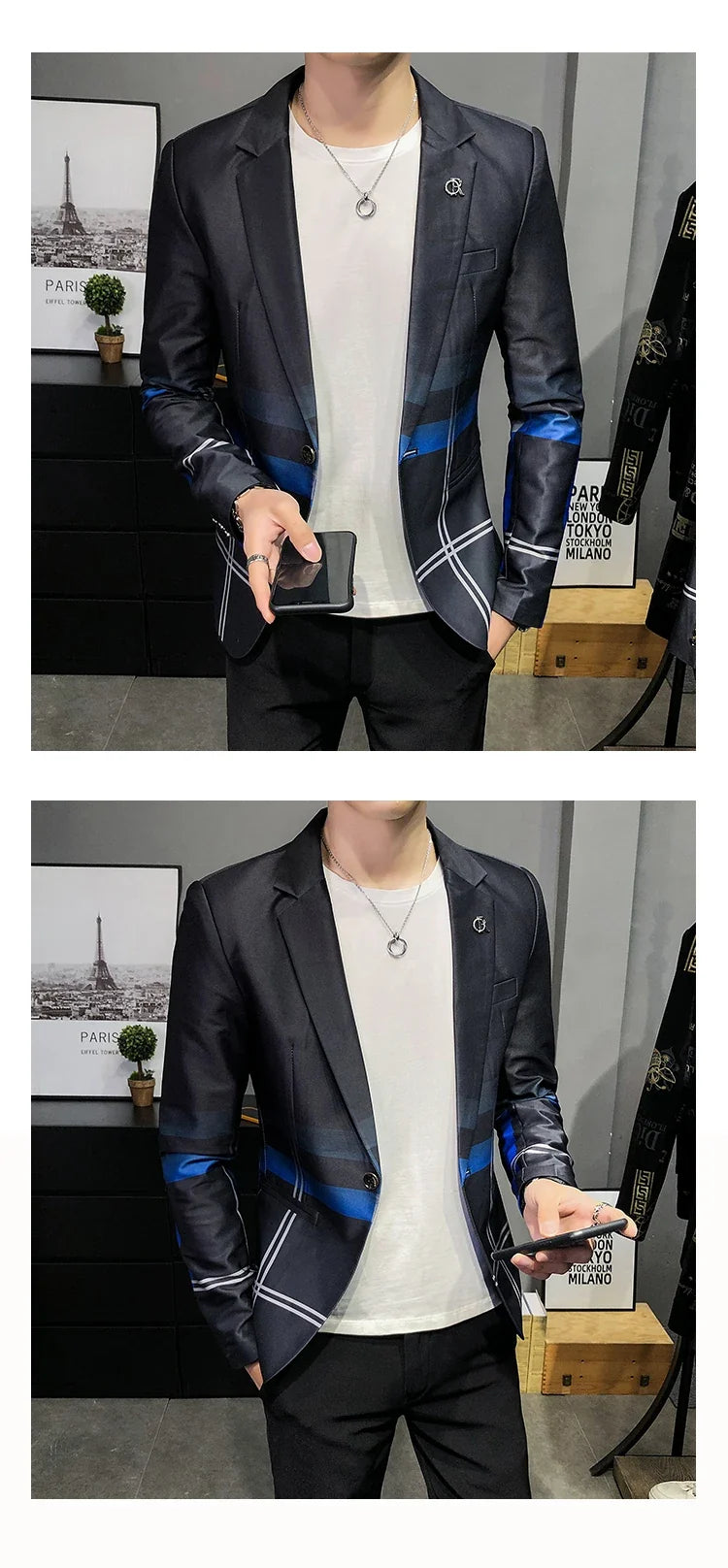 Men's Blazer Suit Jacket 2025 Spring New Fashion Korean Slim Suit Jacket Social Prom Dress Jacket Men's High Quality Clothing