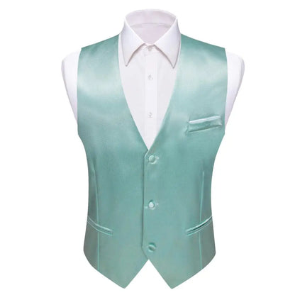 Men's Satin Vest Slim Fit Single-Breasted Waistcoat for Weddings and Formal Occasions