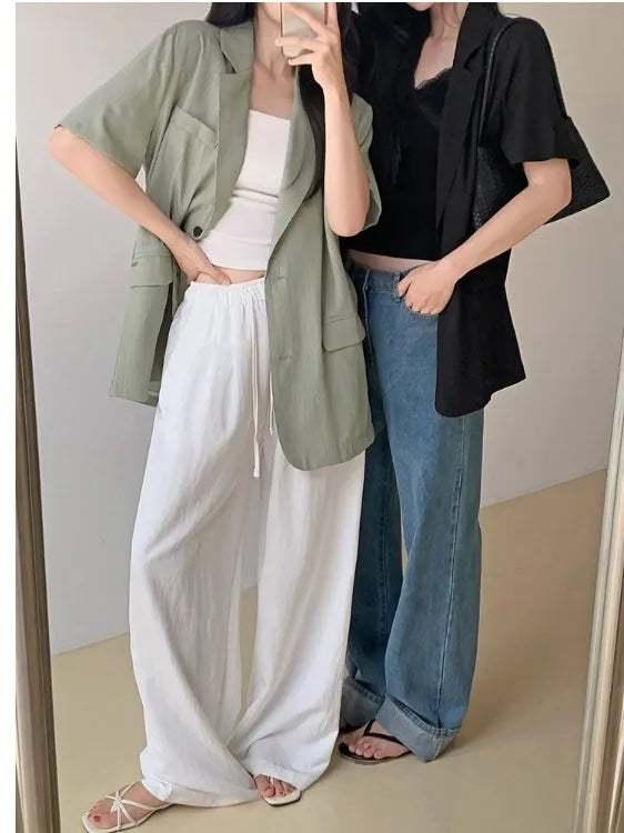 Chic Summer Short Sleeve Women's  Lightweight Loose Casual Design Sense Elegance Small Western Style Top Trendy