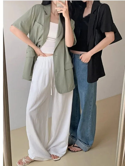 Chic Summer Short Sleeve Women's  Lightweight Loose Casual Design Sense Elegance Small Western Style Top Trendy