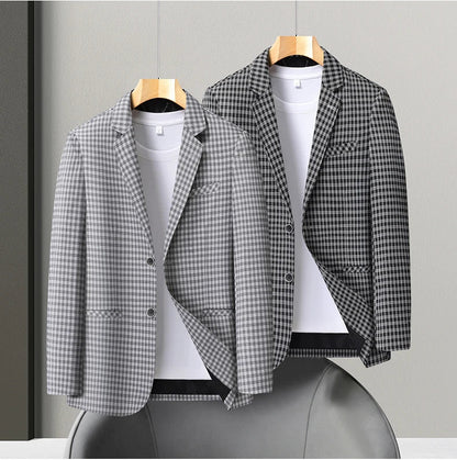 New High-End Soft Comfortable Men's Blazer Slim Fit Fashion Jacket For Young Men Daily Casual Home Wear Outerwear