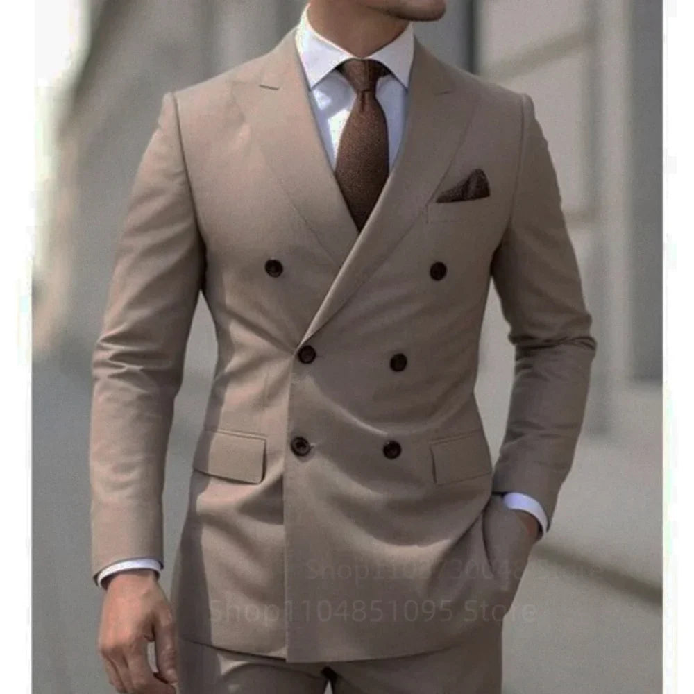 2026 Business Double Breasted Blazer+Pant Regular Length Stretchy Blazer Professional Workwear