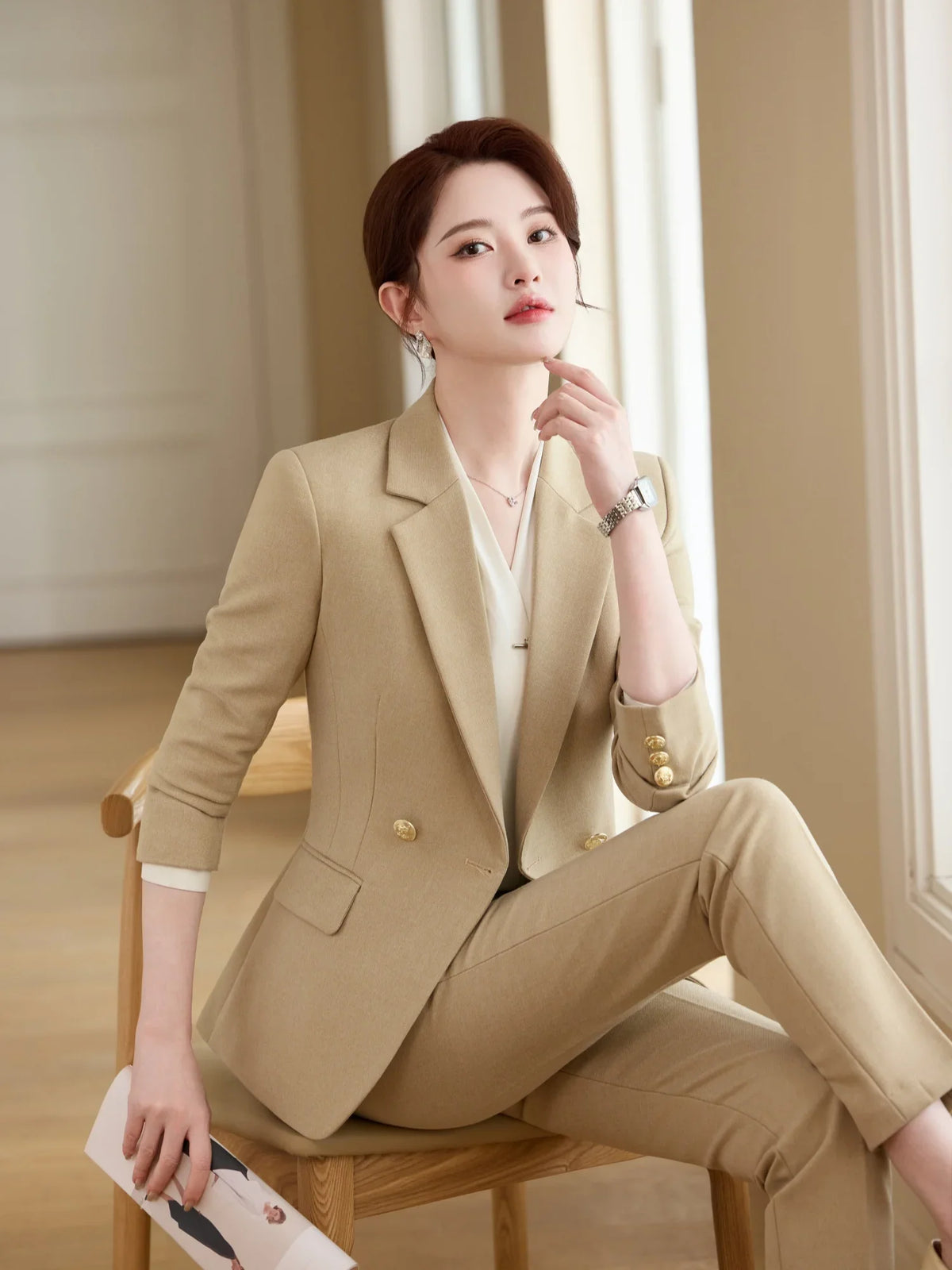 Stylish Professional Womens Boutique Pant Suit. Two-Piece Trousers + Suit Jacket, 2026 Autumn and Winter New Style