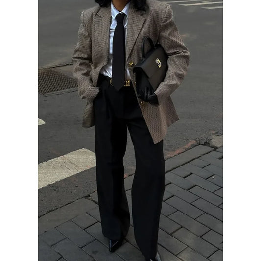 Custom Made Women Stretch Blazer Single-breasted Peak-lapel 2 Pieces(Jacket+Pants) Business Petite-friendly Set Office Wear