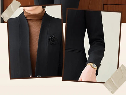 Fashionable professional women's two-piece trousers + suit jacket, slim and elegant. 2025 autumn winter new styles