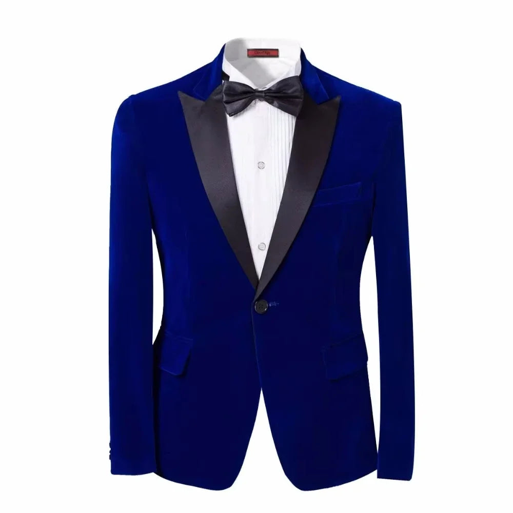 High Quality Men Tuxedo Jacket With Black Peaked Lapel One Button Slim Fit Blazer  Dinner Suit Custom Made Only Blazer