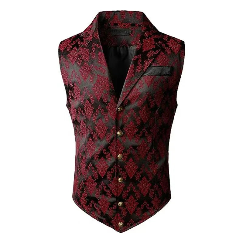Men's Suit Vest – Floral Jacquard Waistcoat for Weddings & Formal Occasions