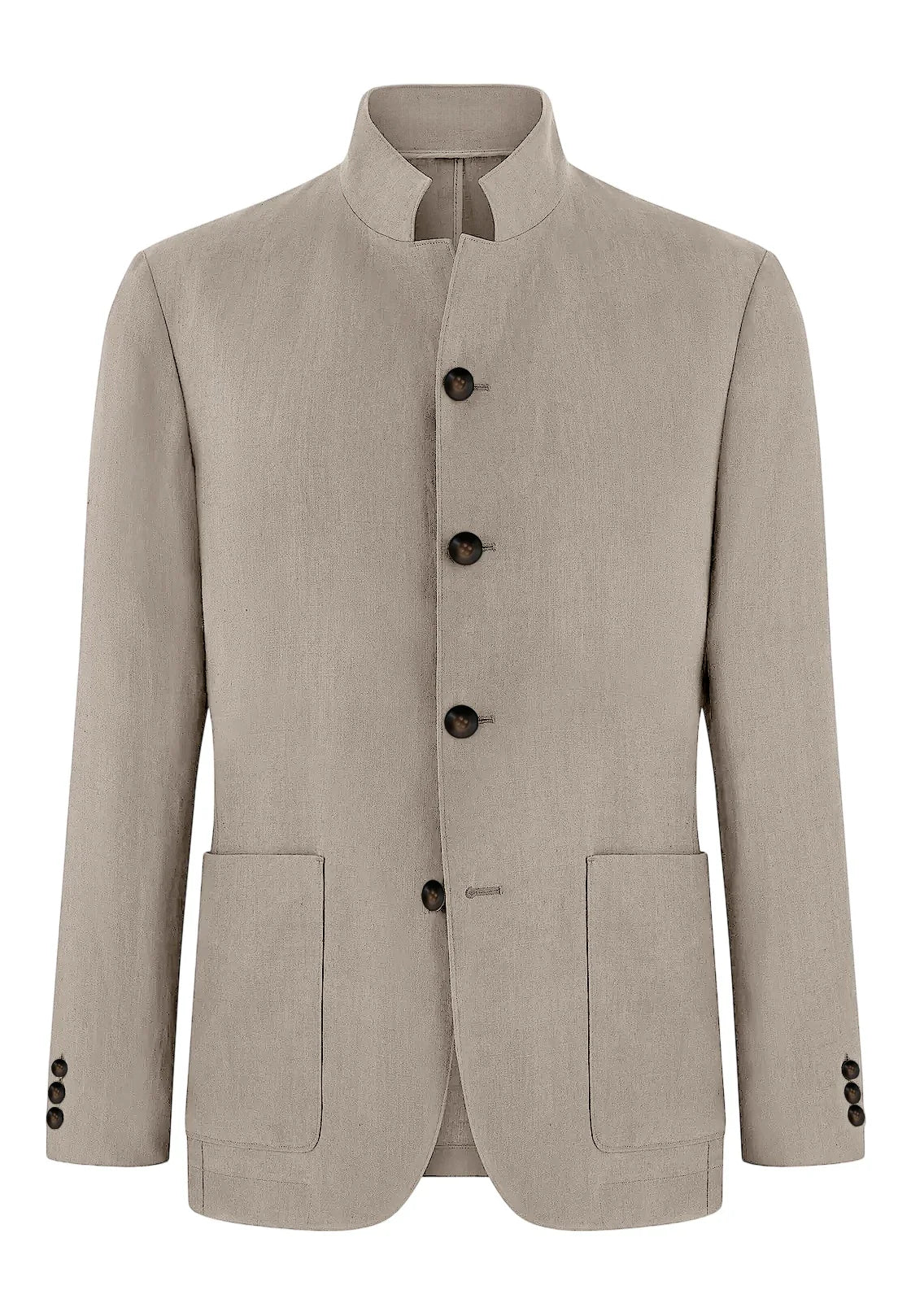 Men's Linen Blend Blazer Single Breasted 4 Buttons Patch Pockets Slim Fit Business Wedding Daily Breathable Fashion Casual Coat