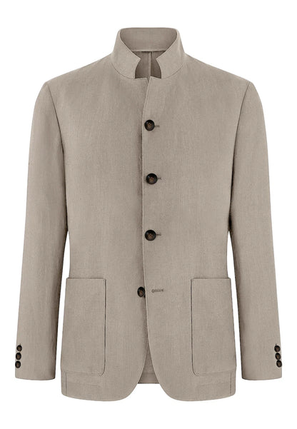 Men's Linen Blend Blazer Single Breasted 4 Buttons Patch Pockets Slim Fit Business Wedding Daily Breathable Fashion Casual Coat