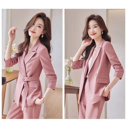 Professional Long-Sleeved Trouser Suits for Women, Fashionable Trousers, High Quality, Show, Elegant, New, Autumn and Winter