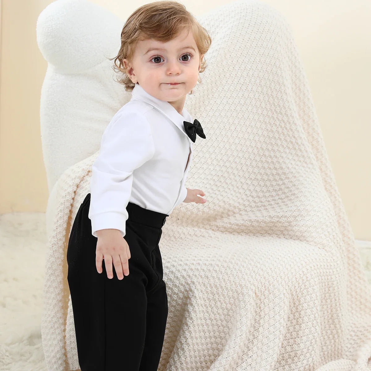 Baby Tuxedo Boys Suit Infant Wedding Gentleman Formal Dress Easter Ring Bearer Outfit Set Toddler Birthday Party Gift Clothes