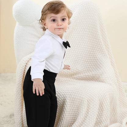 Baby Tuxedo Boys Suit Infant Wedding Gentleman Formal Dress Easter Ring Bearer Outfit Set Toddler Birthday Party Gift Clothes