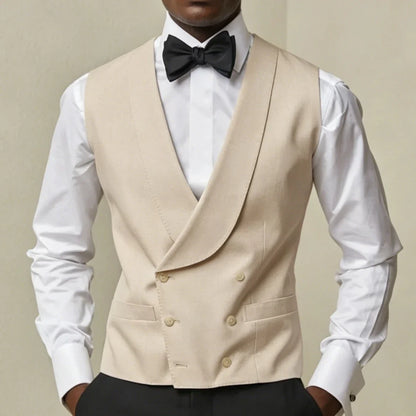 Men's Double Breasted Vest – Formal Waistcoat for Weddings, Banquets & Business