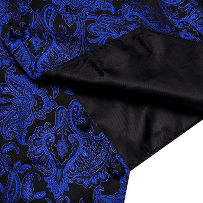 Men's Paisley Suit Vest Tie Set – Royal Blue, Red, Brown & Orange | Wedding & Business Waistcoat