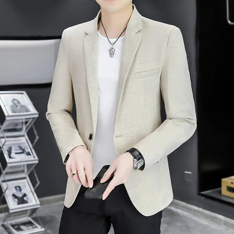 Blazer Men's Fashion Business Gentleman Groom Professional Gentleman Form-fitting Versatile Casual Formal Wear High-end Blazer