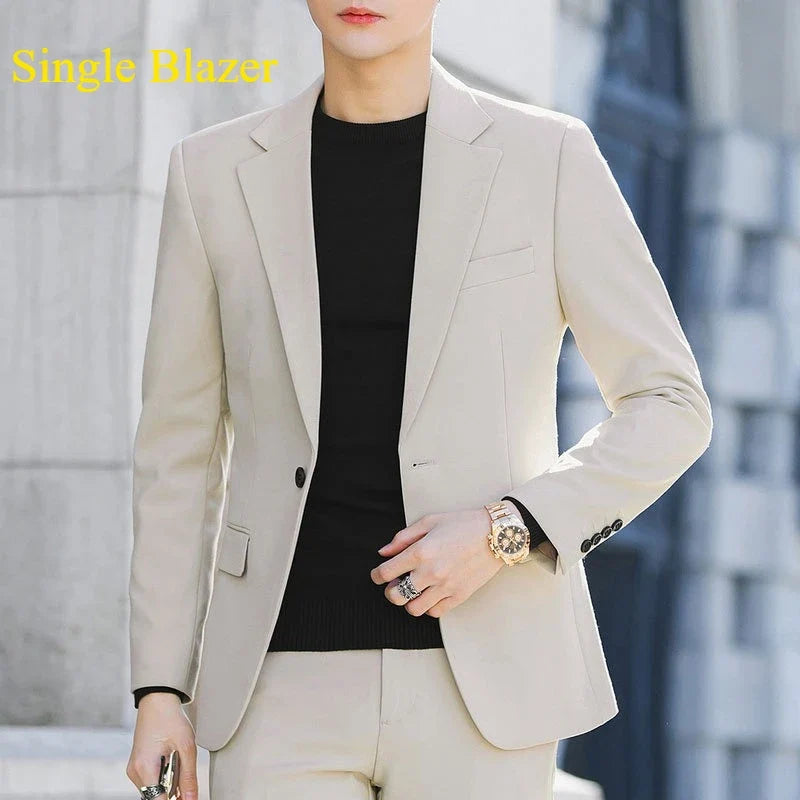 Blazer: Outdoor Men Fashion Gentleman Stylish and Versatile Trendy Casual Best for Best Man Formal Workwear Professional Blazer
