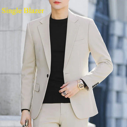 Blazer: Outdoor Men Fashion Gentleman Stylish and Versatile Trendy Casual Best for Best Man Formal Workwear Professional Blazer