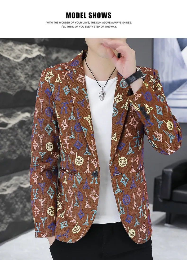 Blazer Men's fashion outdoor travel gentleman wedding Slimming Business versatile Trendy Casual Korean-style formal wear Blazer