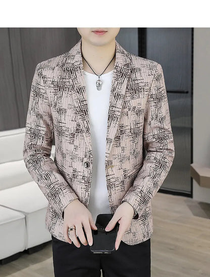 Blazer Men's Fashion Outdoor Travel Gentleman Wedding Slimming Business Versatile Trendy Casual Korean-style Formal Wear Blazer