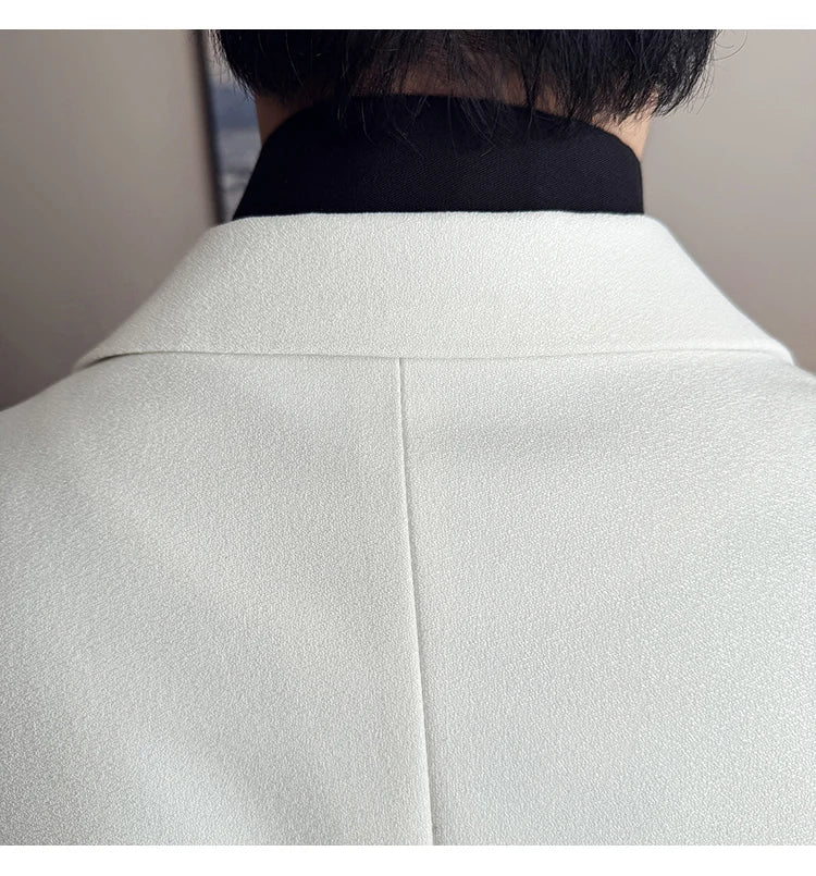 High-end Shiny Business Casual Suit Jacket Men British Style Slim Fit Office Work Men Blazers Wedding Groom Dress Coats 2025