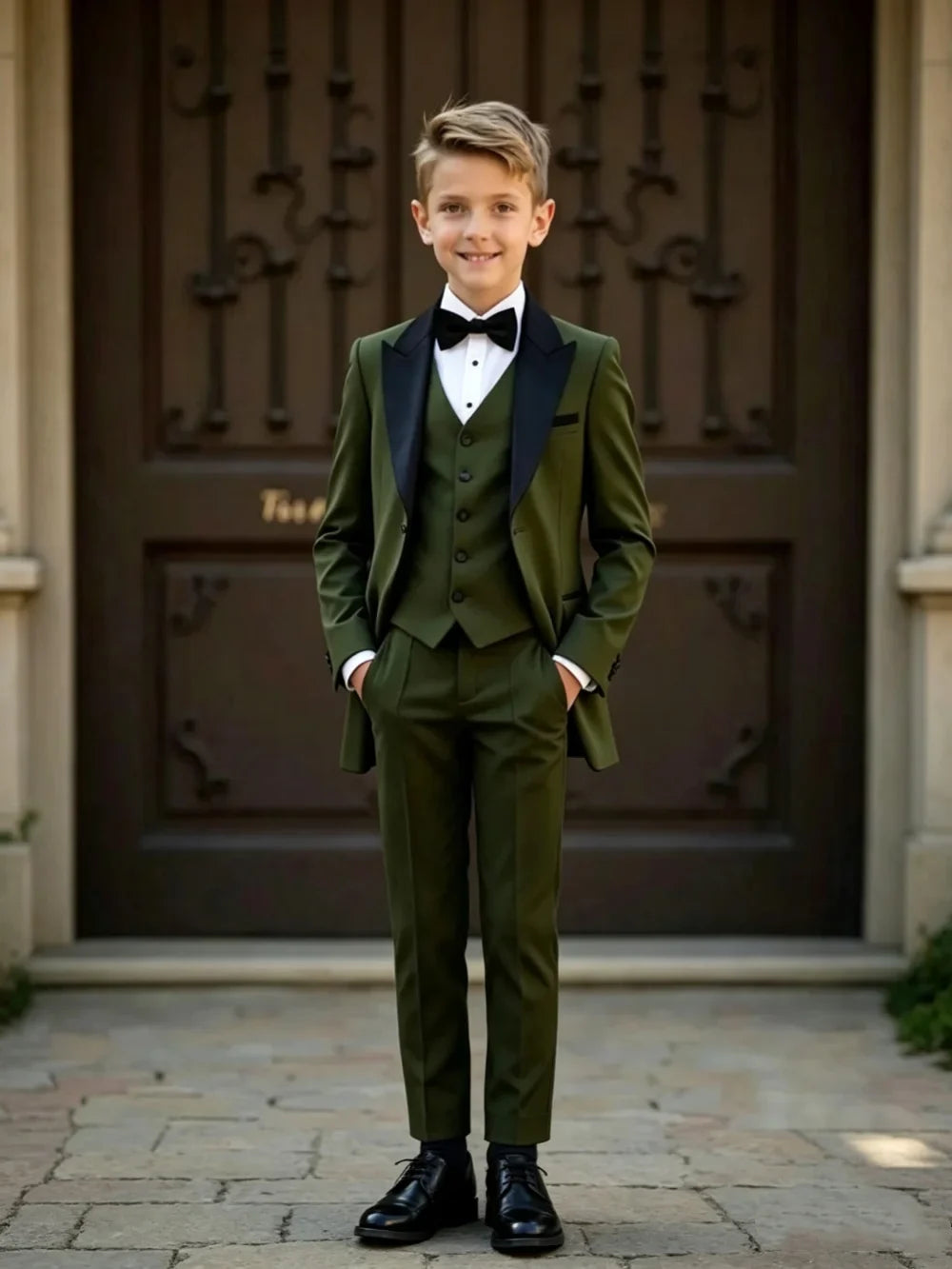 Fast Delivery Boys Homecoming Suit Set 3 Pieces 2-20T,Elegant Formal Kids Slit Fit Suits Banquet Party Wear,Plus Size Tuxedo