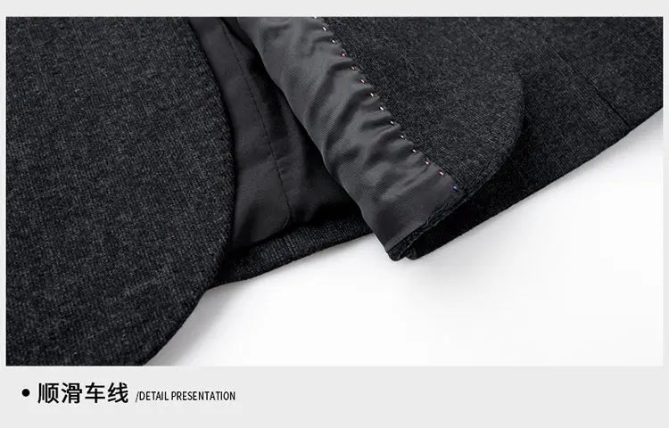 Men's Smart Casual Blazer Single Breasted Dark Pattern Coffee & Grey Spring Autumn