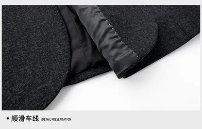 Men's Smart Casual Blazer Single Breasted Dark Pattern Coffee & Grey Spring Autumn