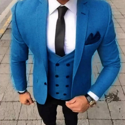 Ensemble de costume 3 pièces coupe ajustée marron pour homme avec blazer, gilet et pantalon - Tenue décontractée pour mariage, bal de promo, affaires, smoking de marié