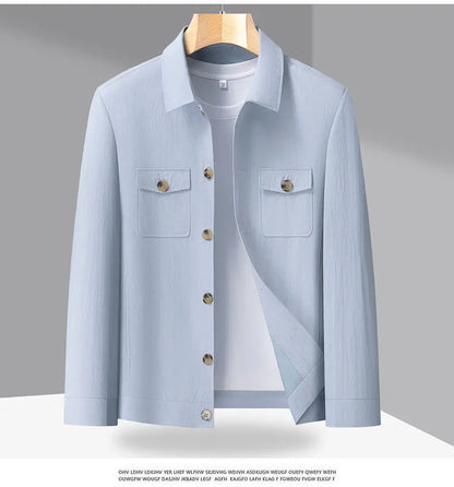 Spring and Autumn Lightweight Jacket Coat - Fashionable and Versatile Cotton Shirt Suitable for Young and Middle-Aged People
