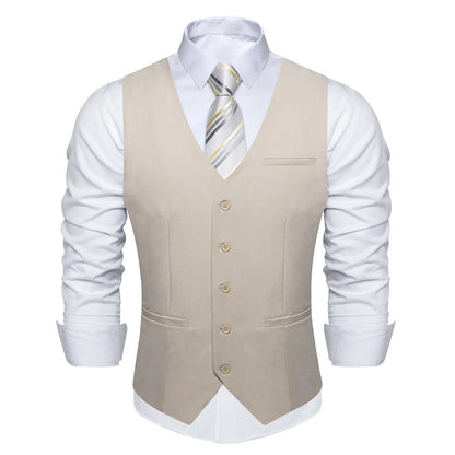 Men's Suit Vest – Solid Formal Waistcoat for Wedding, Party & Business Wear